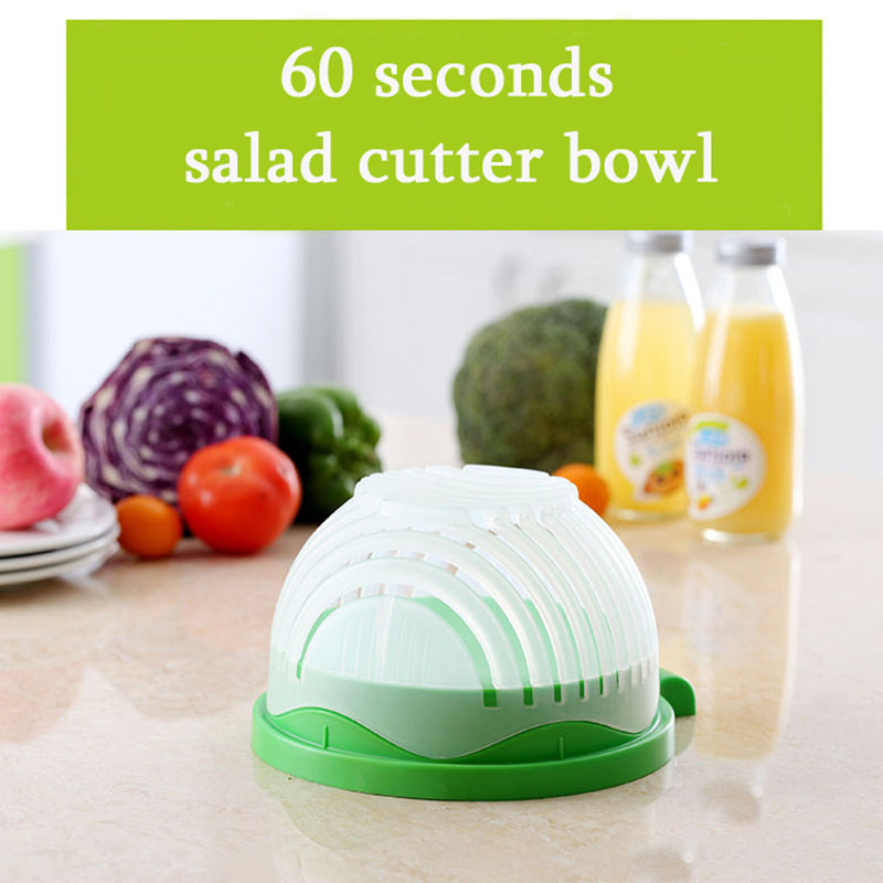Ingenious Salad Cutter Strainer Bowl