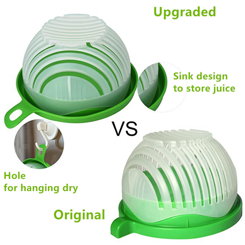 Ingenious Salad Cutter Strainer Bowl