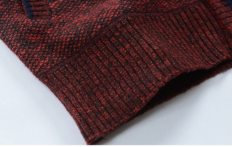 Autumn Winter Men's Faux Fur Wool Zipper Sweater Coat