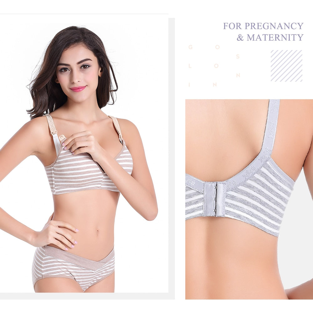Cotton Maternity Nursing Bras with Brief set