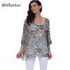 Image of Plus Size Floral Print Chiffon Wearover Blouse