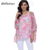 Image of Plus Size Floral Print Chiffon Wearover Blouse