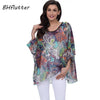 Image of Plus Size Floral Print Chiffon Wearover Blouse