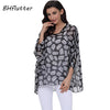 Image of Plus Size Floral Print Chiffon Wearover Blouse