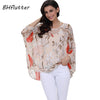 Image of Plus Size Floral Print Chiffon Wearover Blouse