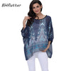 Image of Plus Size Floral Print Chiffon Wearover Blouse