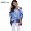 Image of Plus Size Floral Print Chiffon Wearover Blouse