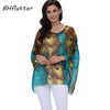 Image of Plus Size Floral Print Chiffon Wearover Blouse