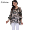 Image of Plus Size Floral Print Chiffon Wearover Blouse