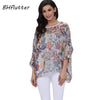 Image of Plus Size Floral Print Chiffon Wearover Blouse