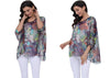 Image of Plus Size Floral Print Chiffon Wearover Blouse