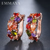 Image of Luxury Rose Gold Color Cubic Zircon Ear Studs