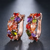 Image of Luxury Rose Gold Color Cubic Zircon Ear Studs