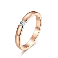 Women Stainless Steel Silver/Gold/Rose Gold/Black Ring