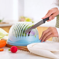 Ingenious Salad Cutter Strainer Bowl