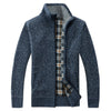 Image of Autumn Winter Men's Faux Fur Wool Zipper Sweater Coat