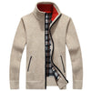 Image of Autumn Winter Men's Faux Fur Wool Zipper Sweater Coat