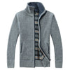 Image of Autumn Winter Men's Faux Fur Wool Zipper Sweater Coat