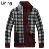 Image of Autumn Winter Men's Faux Fur Wool Zipper Sweater Coat