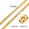 Image of Men's Miami Cuban Stainless Steel Link Chain Necklace in Gold or Silver Tone