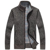 Image of Autumn Winter Men's Faux Fur Wool Zipper Sweater Coat