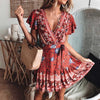 Image of Bohemian Spring Summer 2019 ruffle sleeve mini dress